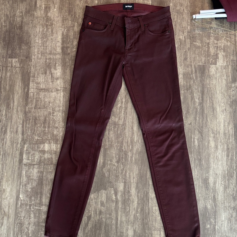 Hudson Jeans Dark Burgundy Skinny Jeans